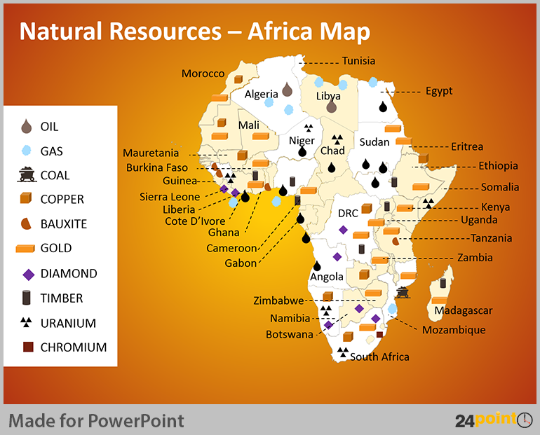 Map Of Africa Natural Resources Zip Code Map